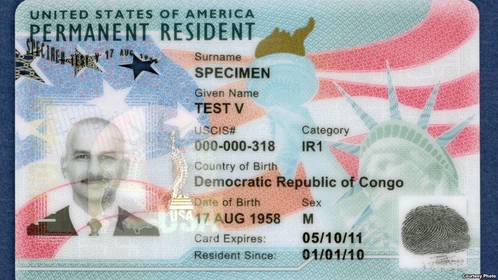 Newly re-designed US Green Card