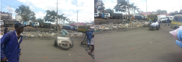 A scene near Kariokor evidences piles of decaying unattended garbage