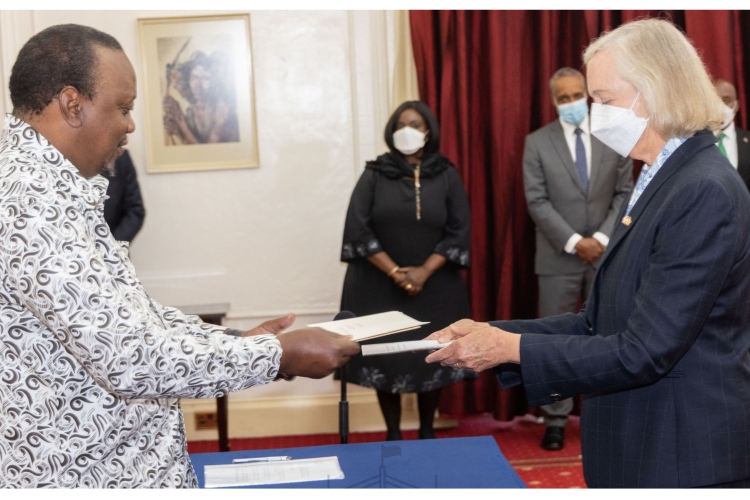 Incoming US Ambassador to Kenya Margaret Whitman Presents Her Credentials to President Uhuru