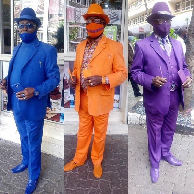 Meet a Kenyan Man Who Owns 160 Brightly Colored Suits, 300 Caps and 200 ...