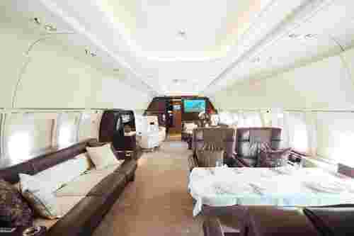 Interior of private jet hired by Kenyatta