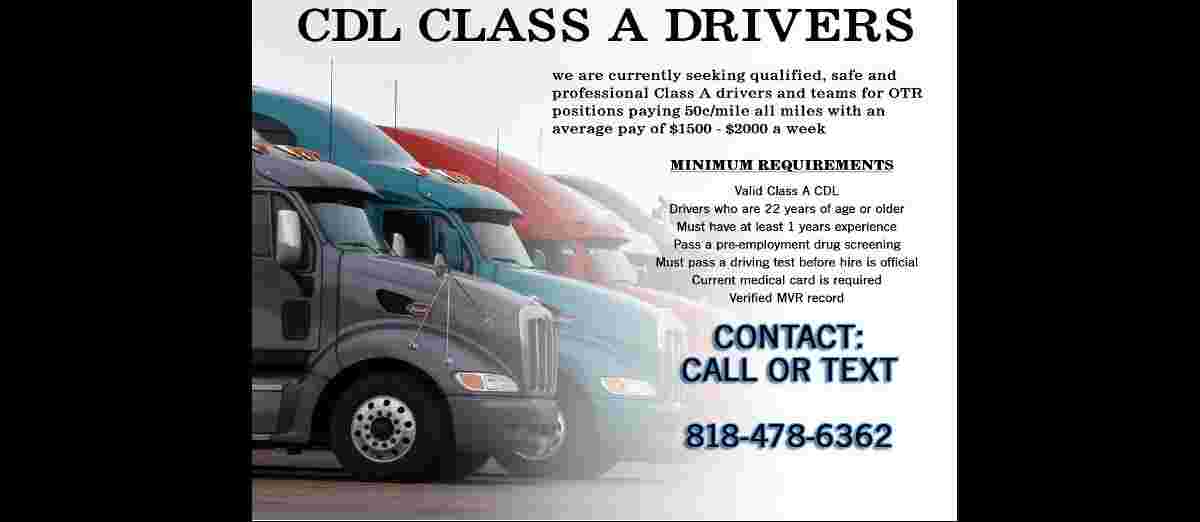 CDL Drivers Wanted