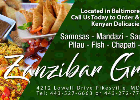 Call Zanzibar Grill in Baltimore, MD to Order Your Favorite Kenyan Delicacies