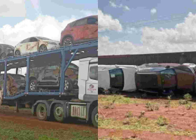 Car Importer Counting Huge Loses as Vehicle Carrier Overturns on Nairobi-Mombasa Highway  