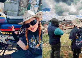 American Pop Star Madonna Tours Kibera Slums in Kenya Visit 