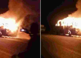 ENA Coach Bus With 49 Passengers Bursts Into Flames Mid-Journey