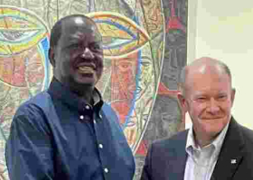 Raila Leaves for the UK