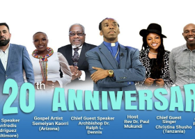 Faith & Grace Worship Center 20th Anniversary Celebration feat. Tanzanian Gospel Artist Christina Shusho: June 28-30, 2024 in Baltimore, MD
