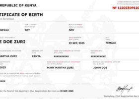 Kenya Government Rolls Out Uniform Identification Scheme for Vital Records