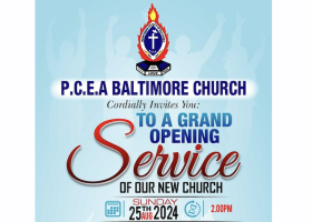 PCEA Baltimore Church Grand Opening Service: Sunday, August 25, 2024