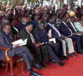 President Uhuru, Raila Share Podium at Burial of Rachael Shebesh's Father