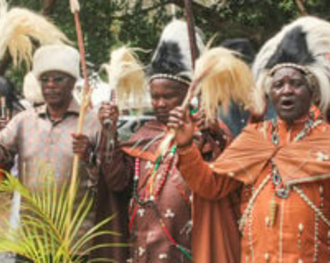 Ndia MP George Kariuki and a Delegation of Kikuyu Elders Kang’o ka Jaramogi Becomes Hub of National Tribute Following Raila Odinga’s Burial