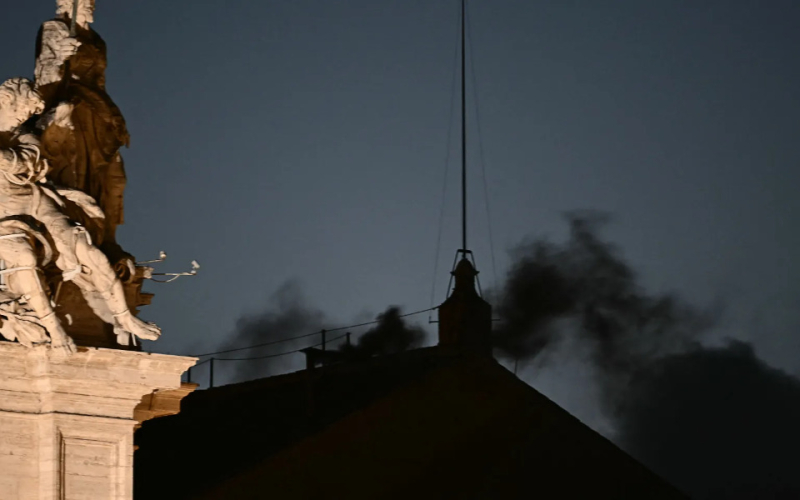 Black Smoke Rises Over Vatican as Papal Conclave Fails to Elect a Pope