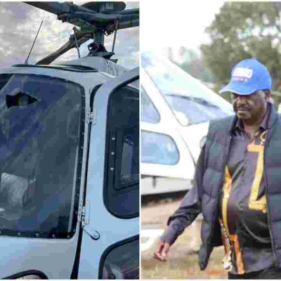 Raila Attack: Pilot Says It Will Cost Over Sh10 Million to Replace Damaged Helicopter Windshield 