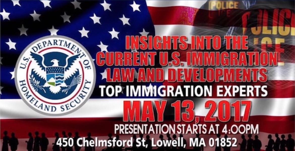 Immigration Information Session & Mother's Day Charity Dinner: Sat, May 13th in Lowell, MA