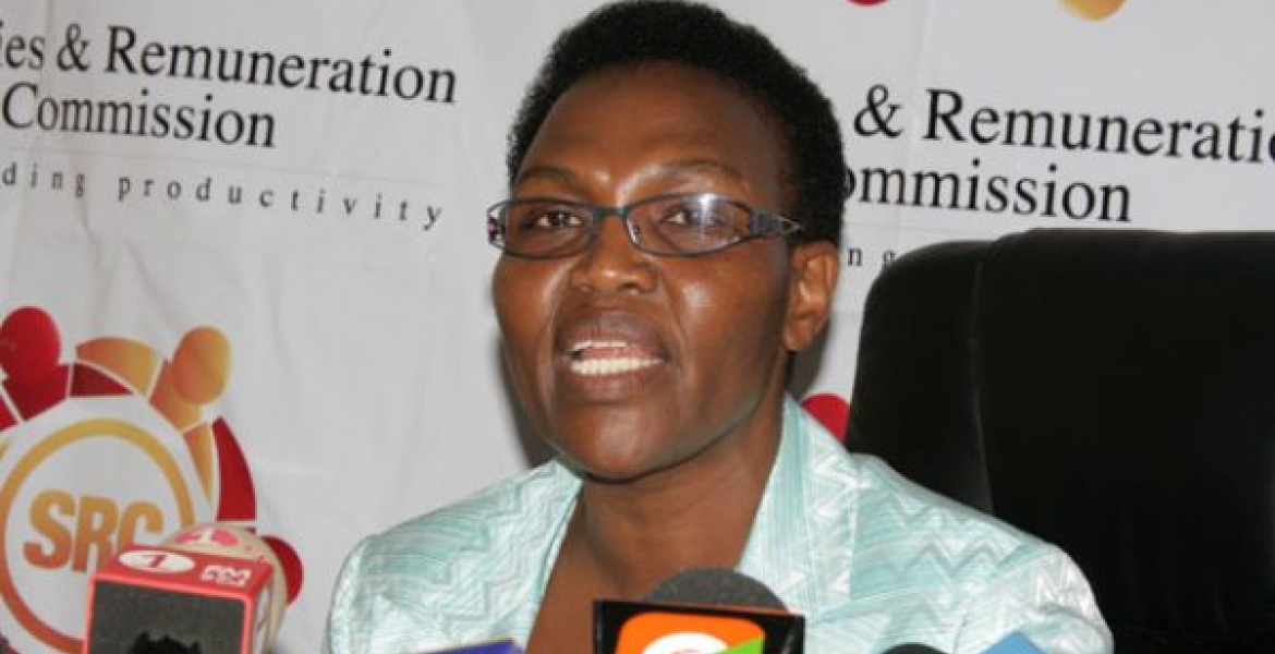Salaries and Remuneration Commission chairperson Sarah Serem Salaries Regulator Announces Pay Cut for IEBC Commissioners