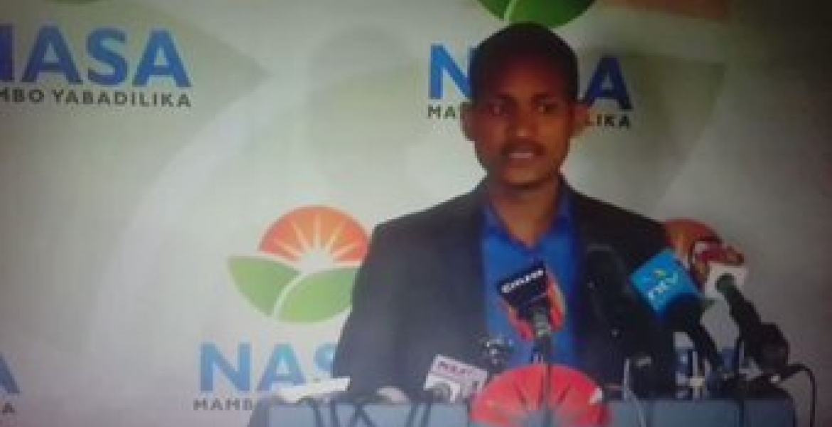 Embakasi East MP-elect and former long serving Students Organization of Nairobi University (SONU) Babu Owino Babu Owino Causes Drama at NASA Press Briefing in Nairobi