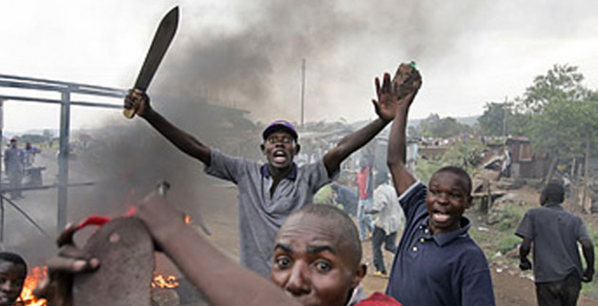 Image result for election  chaos kenya