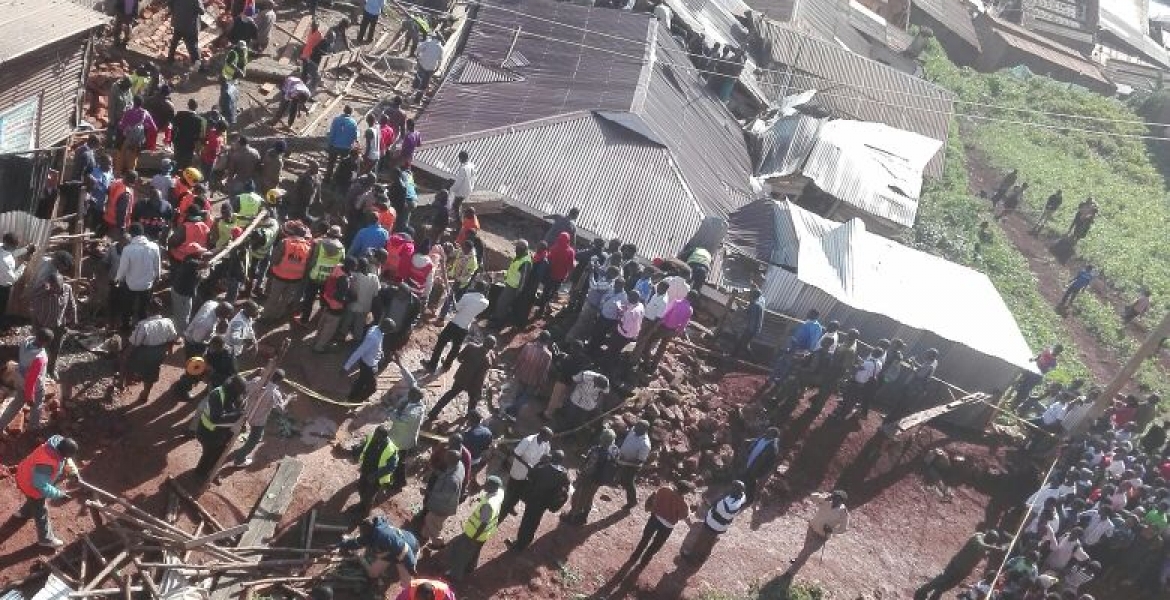 Two People Dead, Several Trapped as 4-Story Building Collapses in Kisii