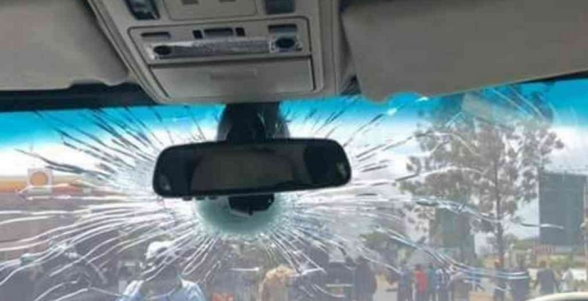 Smashed windscreen of Raila's vehicle on Friday, November 17th Government Dismisses Claims of Attempted Assassination on Raila