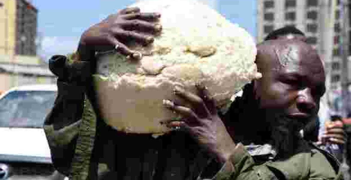 "Ugali Man": Kenyan Man Pictured Salvaging Ugali as Gov't Demolishes Illegal Structures in Nairobi