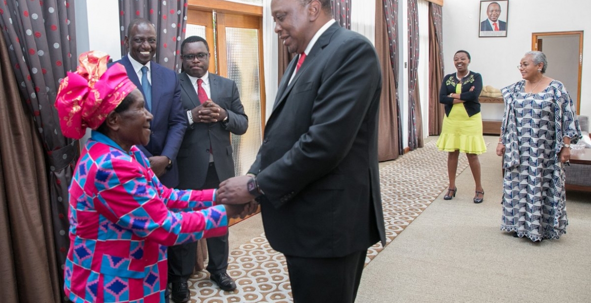 Joy as President Uhuru Meets Nurse Who Helped Mama Ngina Kenyatta Give Birth to Him 56 Years Ago