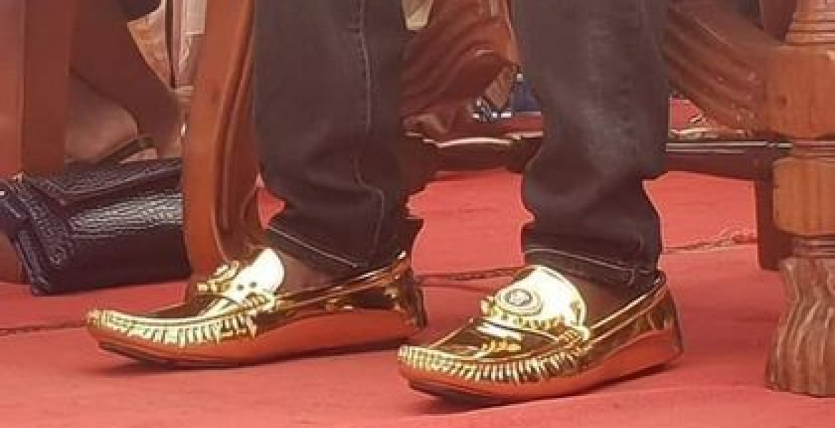 Nairobi Governor Mike Sonko Pictured Wearing Gold Shoes Worth Millions [PHOTOS]