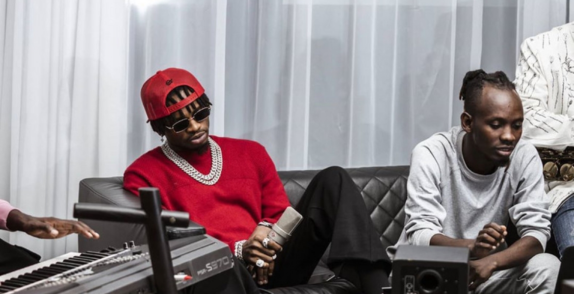 Diamond Platnumz (Left) and his official producer Lizer Classic Singer Diamond Platnumz's Official Producer Lizer Classic Contracts Coronavirus