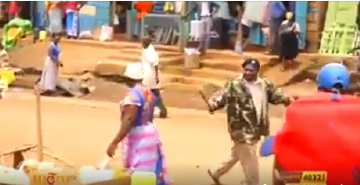 Uproar as Kenyan Policemen are Filmed Caning Food Vendors, Destroying Their Stock