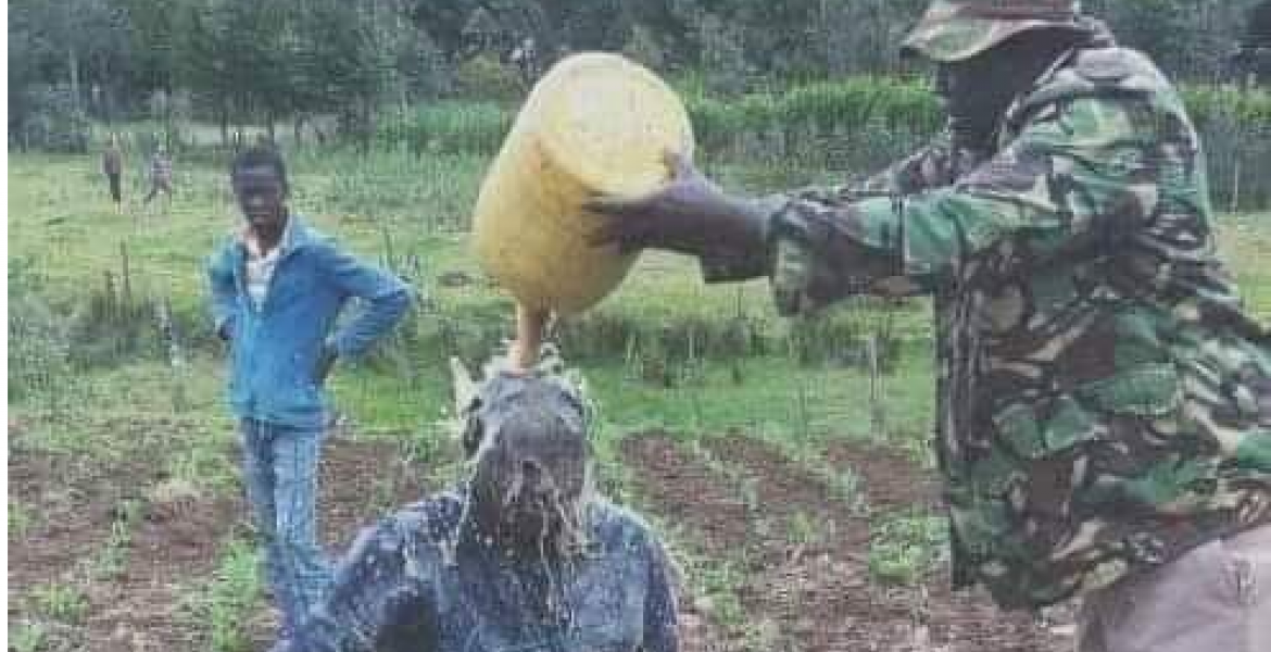 Uproar as Chief is Snapped Pouring Hot Liquid on Kenyan Granny’s Face