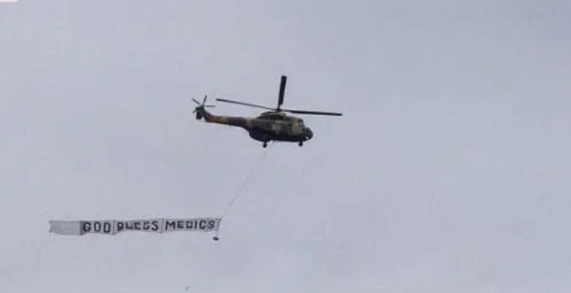 Kenyan Military Flies Choppers over Nairobi to Show Solidarity with Healthcare Workers
