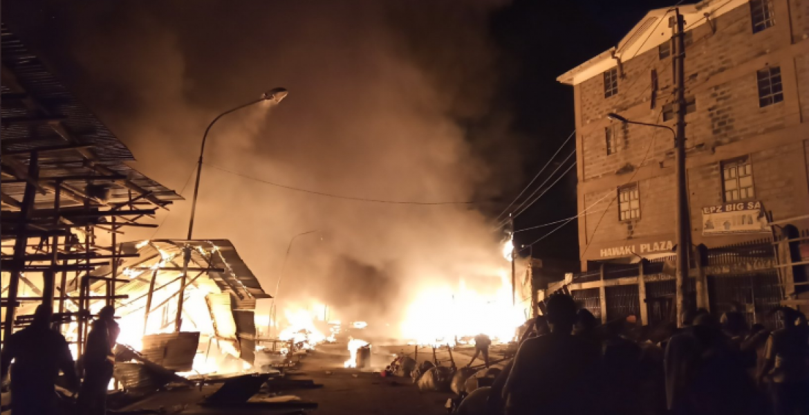 Property Worth Millions Detroyed After Dawn Inferno Guts Down Gikomba Market in Nairobi