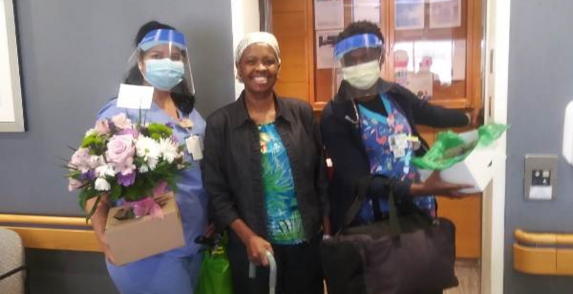 Catherine Mwaura (middle) Kenyans in Worcester, Massachusetts to Raise Funds for Kenyan Woman Hospitalized for Two Months with Covid-19