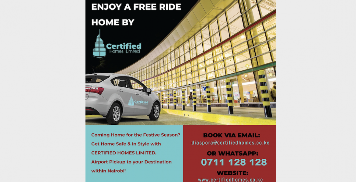 Certified Homes Ltd Offers Kenyans Traveling Home from the Diaspora FREE Rides from the Airport