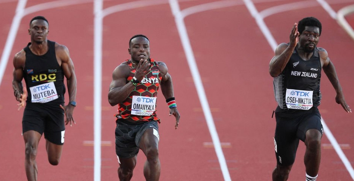 Kenya’s Ferdinand Omanyala Overcomes Jetlag to Qualify for 100m Semis in Oregon