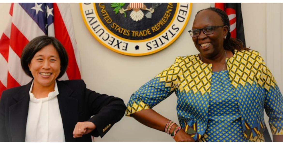 US Trade Rep. Katherine Tai and Kenya’s Trade CS Betty Maina at a past meeting Kenya Seeks a Temporary Pact with the US Ahead of Full Free Trade Agreement