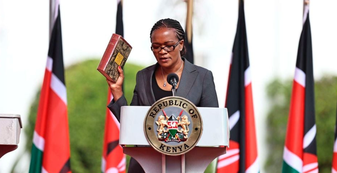Esther Ngero Taking an Oath of Office as Principal Secretary State Department for Performance and Delivery on December 2, 2022 Ruto's Cabinet Suffers First Resignation as PS Esther Ngero Quits