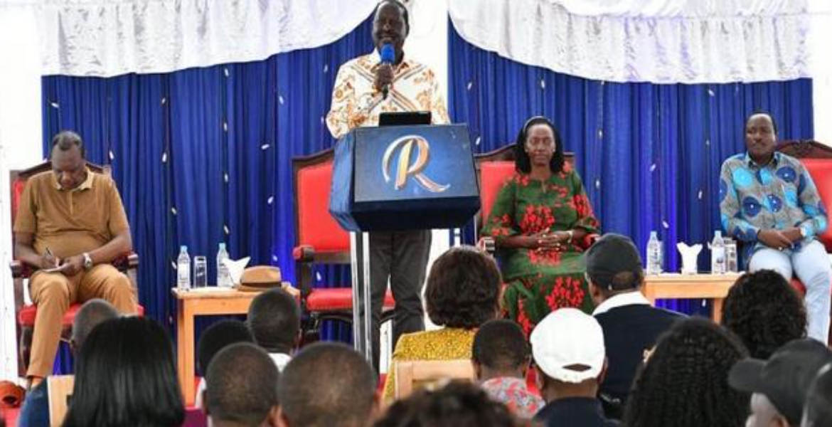 Azimio Leader Raila Odinga During a Past Press Briefing Raila Threatens Mass Action, Calls for Immediate Review of the Finance Bill, 2023