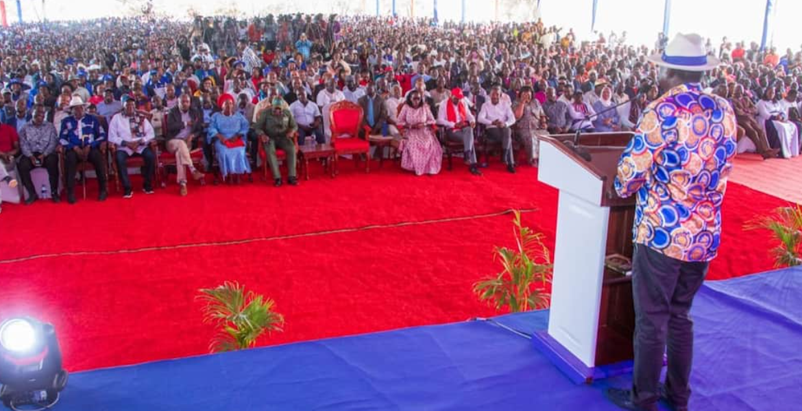 Raila Speaking at Yatta Farm in Machakos Raila Thirsty for Power - PLO, Ahmednasir Say