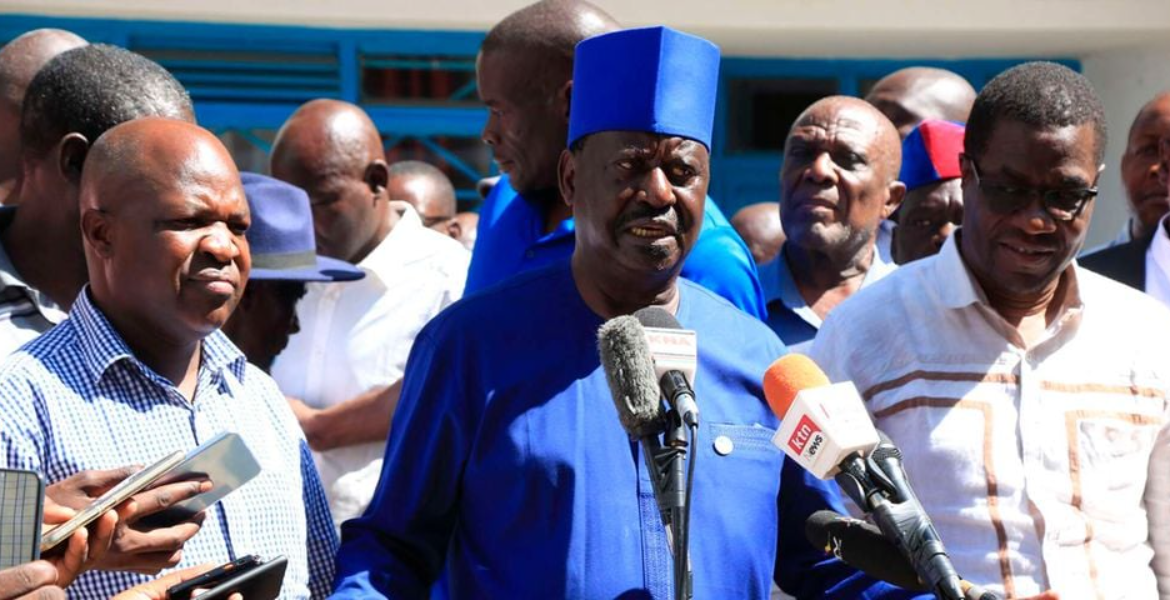 Azimio Leader Raila Odinga Addressing Journalists at Mama Grace Onyango Social Hall Azimio to Begin Secession Plans on Tuesday
