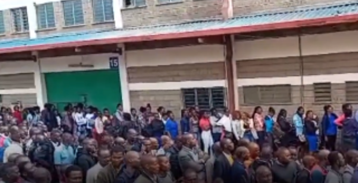 Thousands of Kenyans Turn up for Job Interviews in Embakasi on June 16, 2023 Thousands Throng Nairobi Security Firm to Fill Up 150 Vacancies