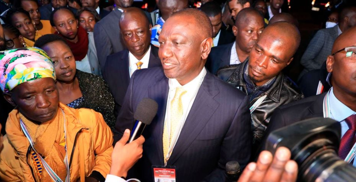President William Ruto and Pauline Waithera (Left) Arriving at the Catholic University of Eastern Africa for Presidential Debate UDA Used Me to Lure More Vulnerable Voters- Ruto's 'Mama Mboga' Says