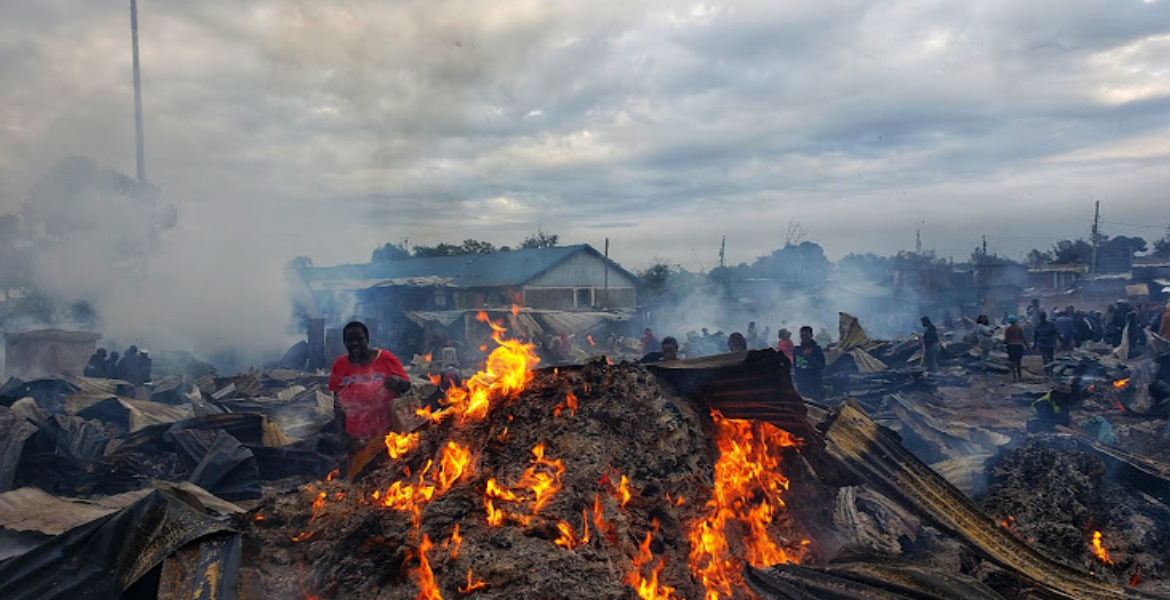 Fire Razes Down a Section of Toi Market in Kibera Traders Count Losses as Fire Razes Down Toi Market