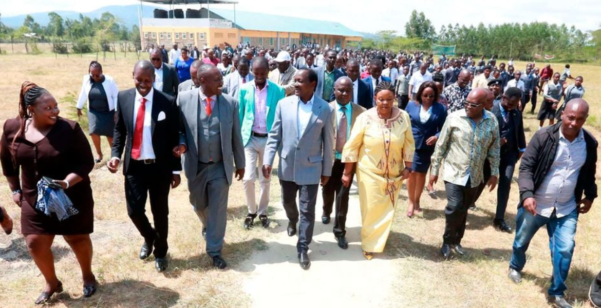 Wiper Leader Kalonzo Musyoka Accompanied by a Host of Leaders at Miumbini AIC Secondary School Kalonzo Blasts Kamba Community for 'Chickening Out' of Maandamano