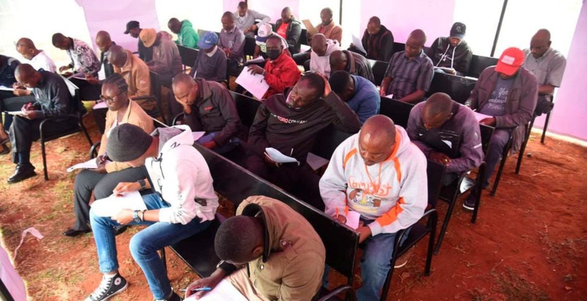 PSV Drivers Undertake a Written Test at NTSA's Vehicle Inspection Centre in Nairobi Yesterday Shock as Matatu Drivers Fail NTSA Refresher Licence Renewal Test