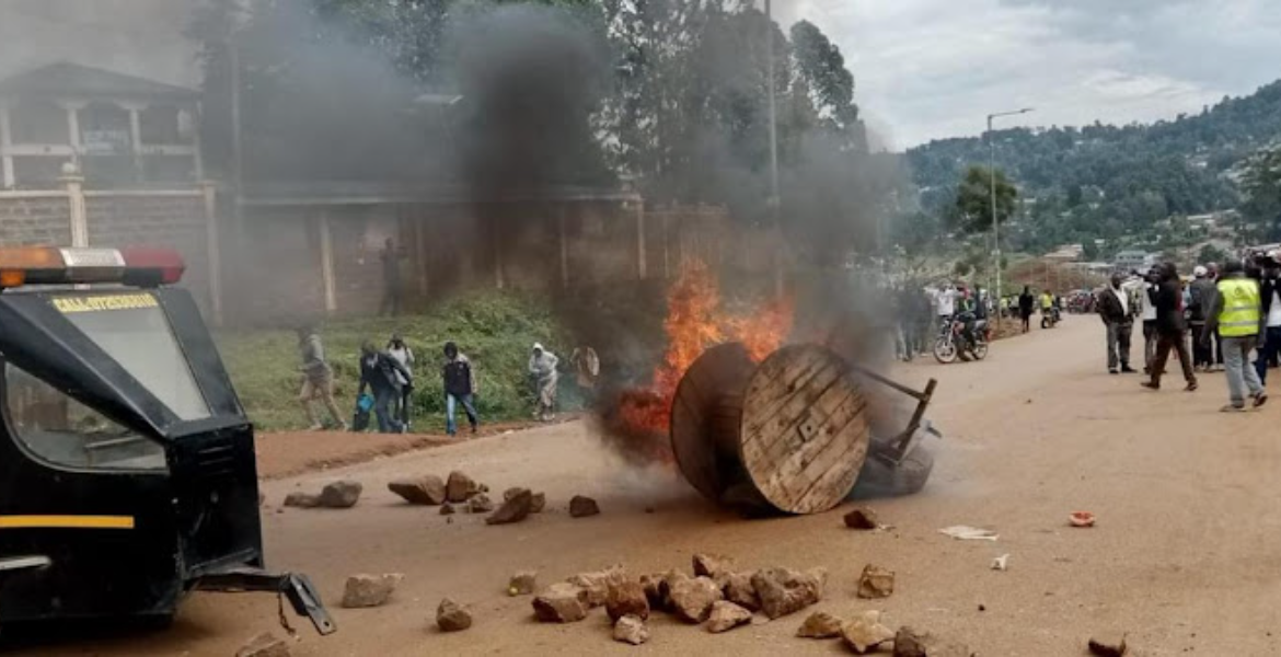 Protesters in Kisii on July 7, 2023 Youths Brave Chilly Weather to Honor Raila's Saba Saba Call