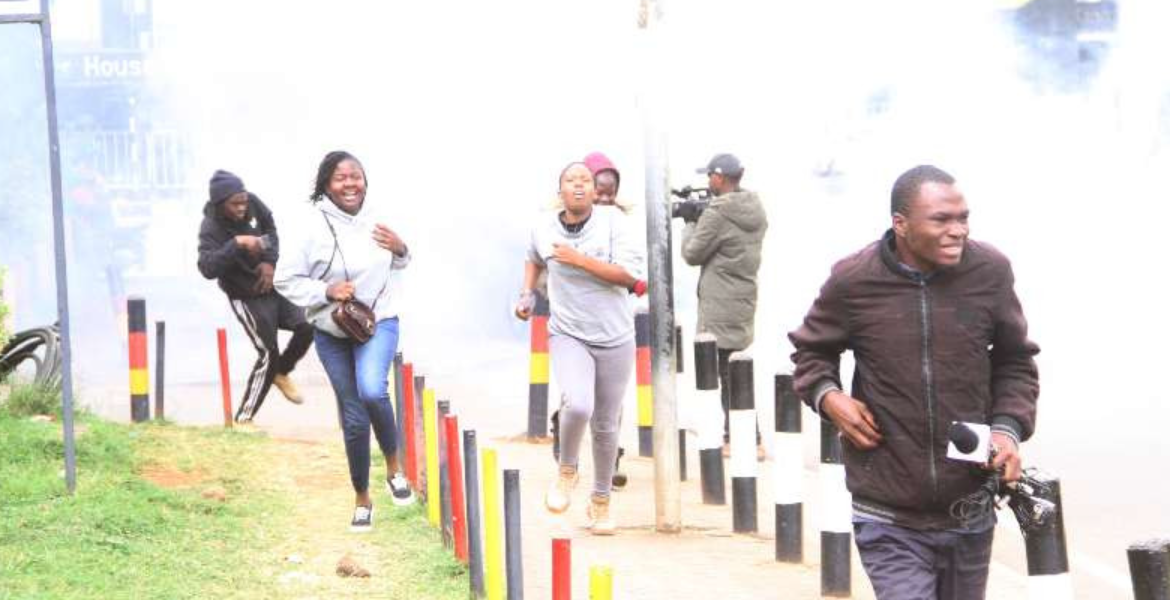 Smoke Pillows From Central Police Station on Saturday July 8, 2023 Former Chief Justice Willy Mutunga Teargassed in Nairobi