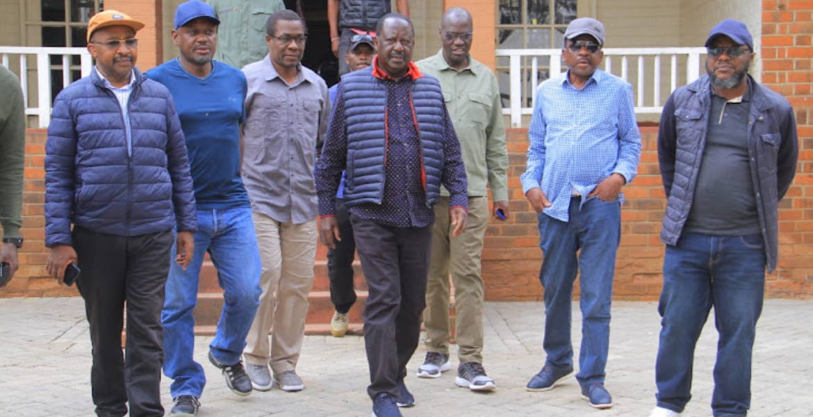 Azimio Leader Raila Odinga at His Upper Hill Office Raila Calls off Kamukunji Rally, Asks Ruto to Address Real Issues