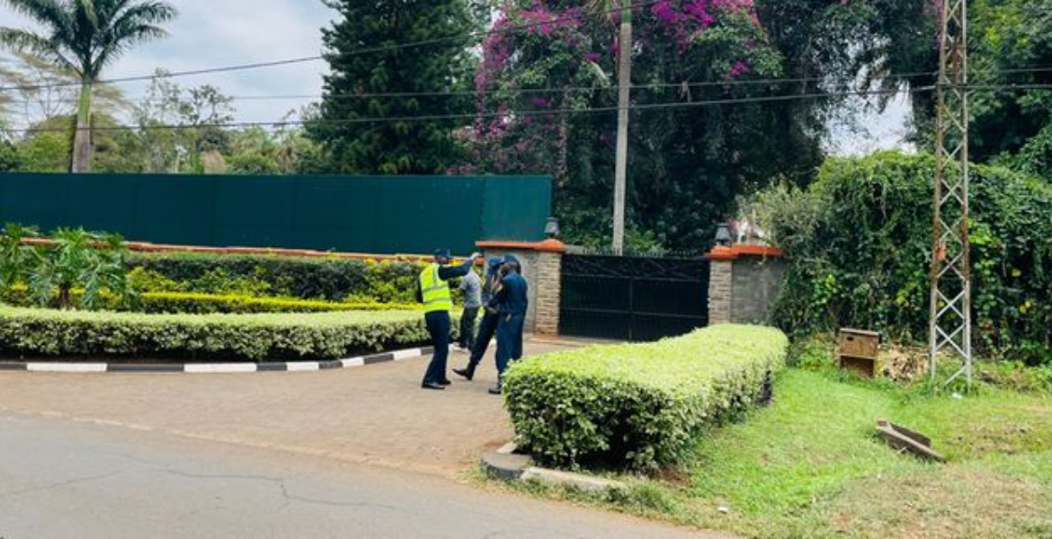 Private Security Personnel Outside the Muthaiga Home of Former First Lady Ngina Kenyatta Private Guards Take Over at Mama Ngina Kenyatta's Muthaiga Home