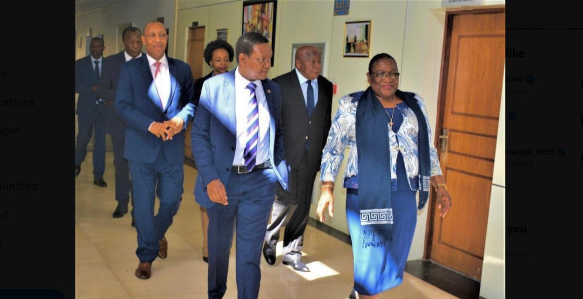 Foreign Affairs CS Alfred Mutua Speaking in Maputo, Mozambique on Wednesday, August 9, 2023 Kenya Govt Signs Prisoners Swap Deal With Mozambique